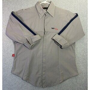 Diesel Button Up Shirt Men’s Size Large Gray Long Sleeve Logo Striped Arm Detail